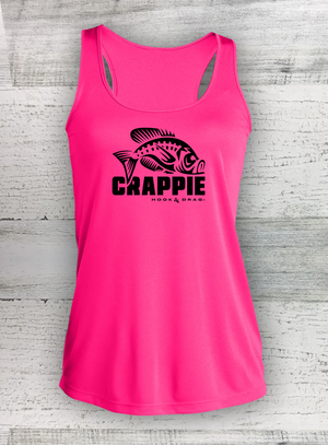 HD Fish - Modern Retro - Ladies Competitor™ Racerback Tank - Catfish, Walleye, Crappie and Bass