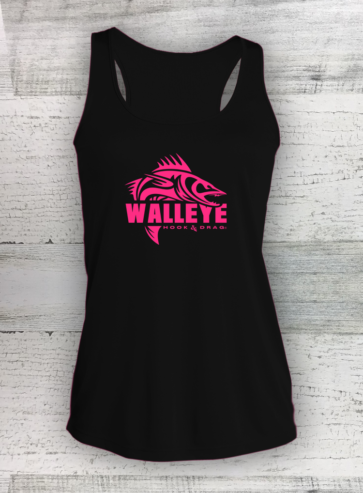 HD Fish - Modern Retro - Ladies Competitor™ Racerback Tank - Catfish, Walleye, Crappie and Bass