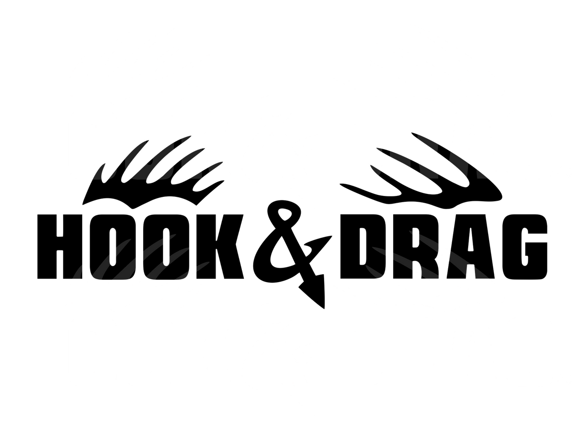 Hook & Drag 6x2 Decal  - Black